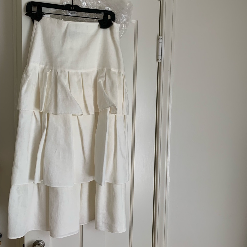 COPY - Theory Tiered Linen Skirt - Picture 4 of 5